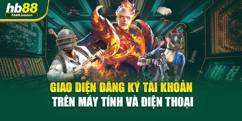 Giao diện đăng ký tài khoản trên máy tính và điện thoại