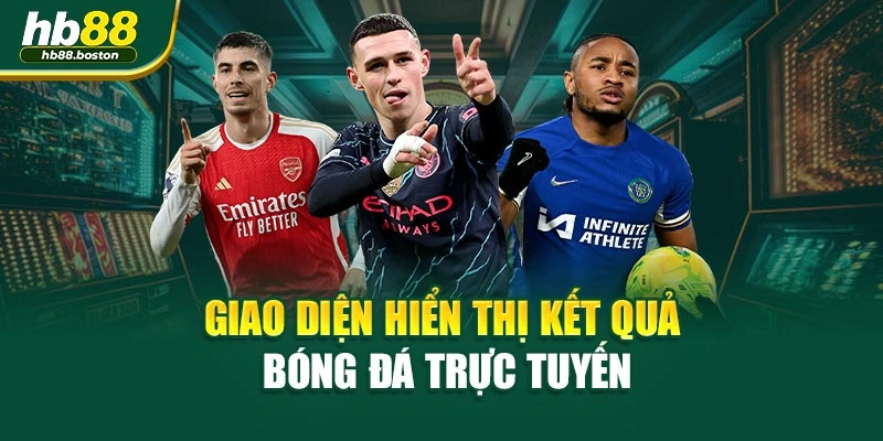 Giao diện hiển thị kết quả bóng đá trực tuyến